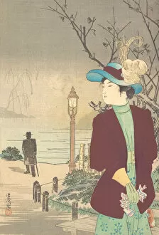 Street Lighting Gallery: Print, ca. 1900. Creator: Tsuneshige