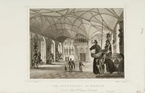 Armoury Prints: Print of Der Rittersaal zu Erbach (Interior of Gothic Revival armory of Erbach Castle)