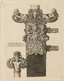 Wenceslaus And Xa0 Prints: Print of Designs for a Pommel, Quillons, and Locket, 1645. Creator: Wenceslaus Hollar