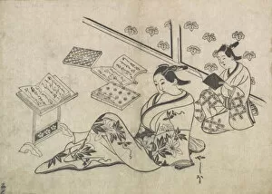Kimono Gallery: Print, early 18th century. Creator: Hishikawa Morofusa
