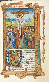 Printed Book of Hours (Use of Rome): fol. 55r, The Crucifixion, 1510. Creator: Guillaume Le Rouge