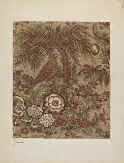 Hibiscus Prints: Printed Cotton Chintz, c. 1940. Creator: Joseph Lubrano