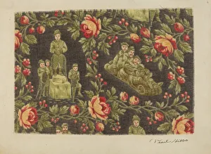 Printed Cotton (Winter Sports), c. 1939. Creator: Pearl Gibbo