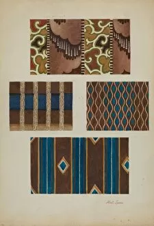 Albert J Collection: Printed Cottons (from Quilt), c. 1937. Creator: Albert J. Levone
