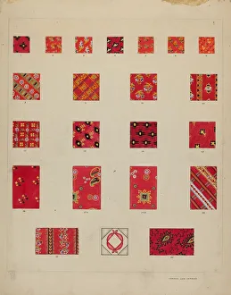 Sample Collection: Printed Quilted Patches, 1935 / 1942. Creator: Francis Law Durand