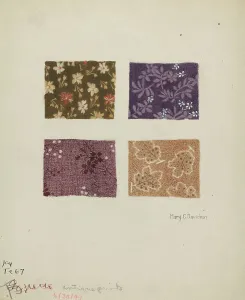 Printed Prints: Printed Swatches, 1941. Creator: Mary C. Davidson