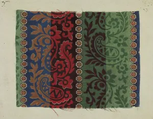 Vibrant Prints: Printed Textile, c. 1938. Creator: Lucille Lacoursiere