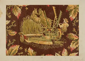 Peasants Collection: Printed Textile, c. 1938. Creator: Pearl Gibbo