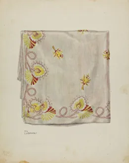Folded Prints: Printed Textile, c. 1940. Creator: Joseph Lubrano