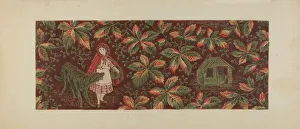 Mildred Ford Prints: Printed Textile, c. 1940. Creator: Mildred Ford