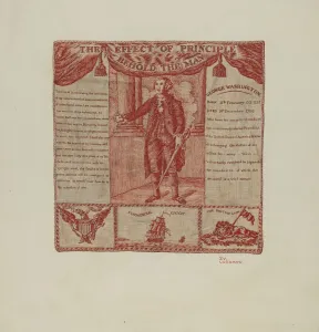 Joseph Lubrano Prints: Printed Textile of George Washington, c. 1939. Creator: Joseph Lubrano