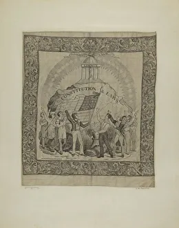 Printed Prints: Printed Textile (Historical), c. 1941. Creator: Arlene Perkins
