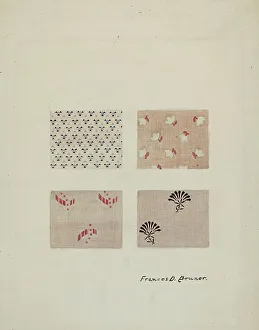 Printed Prints: Printed Textiles, 1935/1942. Creator: Francis Bruner