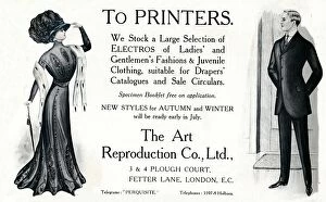 Raithby Lawrence And Gallery: To Printers - The Art Reproduction Co. Ltd advertisement, 1909. Creator: Unknown