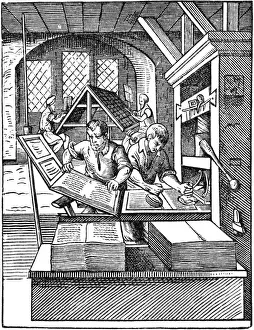 Workshop Prints: The Printers Workshop, 1568. Artist: Jost Amman