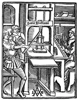 Images Dated 25th June 2007: Printing press, 1511, (1893)