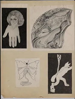 Breton Prints: Prints of Nadjas (Leona Delcourt) drawings. Artist: Delcourt (Nadja), Leona (1902-1941)