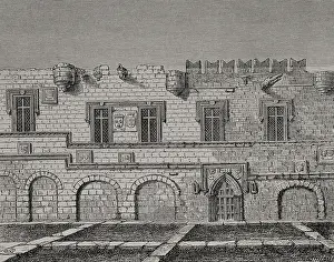 Priory of France, Rhodes, Greece, Condition of the ruined building in 1828. Creator: Jules Jean Marie Joseph Huyot