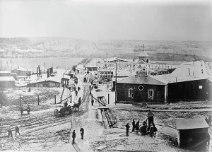 Prisoners Of War Prints: Prison Camp, Guben, with Russian Church, between 1914 and 1915. Creator: Bain News Service