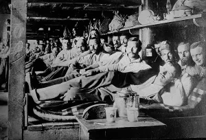 Prisoners Prints: Prison Camp, Irkutsk, between c1915 and c1920. Creator: Bain News Service