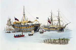 Prison ships, 1805. Artist: William Henry Pyne