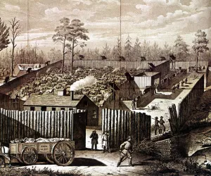 Stockade Prints: Prison stockade at Andersonville, Georgia, American Civil War, 1861-1865