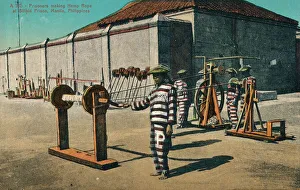 Making Prints: Prisoners making Hemp Rope at Billbid Prison, Manila, Philippines, c1900