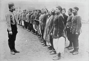 Zossen Brandenburg German Prints: Prisoners at Zossen, between 1914 and c1915. Creator: Bain News Service