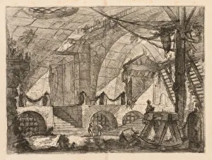 The Prisons: An Arched Chamber with Posts and Chains, 1745-1750