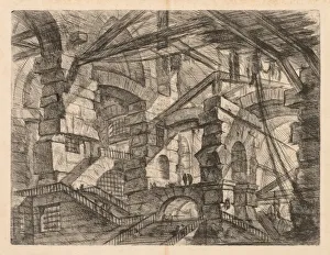 1720 1778 Prints: The Prisons: A Perspective of Colonnades with Zig-Zag Staircase, 1745-1750. Creator