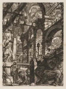 The Prisons: A Perspective of Roman Arches, with Two Lions Carved in Relief... 1745-50