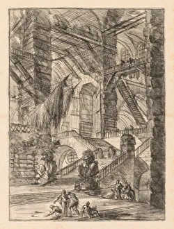 1720 1778 Prints: The Prisons: A Vast Interior with Trophies, 1745-1750. Creator: Giovanni Battista Piranesi