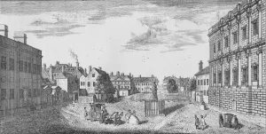 The Privy Garden of Whitehall Palace, Westminster, 1741 (1911). Artist: J Maurier The Privy Garden of Whitehall Palace, Westminster, 1741 (1911). Artist: J Maurier