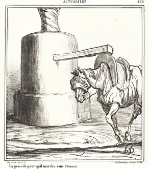 Un procede pour qu'il marche sans avancer, 1868. Creator: Honore Daumier.<br> Un procede pour qu'il marche sans avancer, 1868. Creator: Honore Daumier