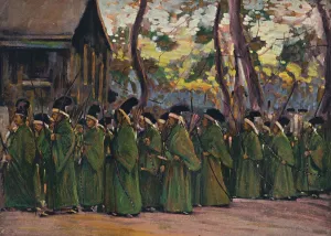 Kioto Prints: Procession of Archers at Kioto, c1897. Artist: Mortimer L Menpes