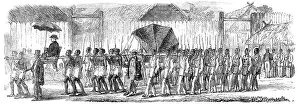 Bayonets Collection: Procession of the British Envoys to Madagascar from the seashore to the Fort of Tamatave..., 1862