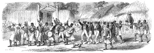 Enslaved People Prints: Procession of the British Envoys to Madagascar from the seashore to the Fort of Tamatave