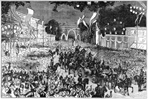 A procession to celebrate the Prince of Wales birthday, Bombay, India, 19th century
