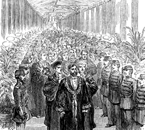 Potted Palms Prints: Procession to dinner, led by the Lord Mayor of York, 1873. Creator: Unknown