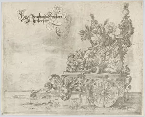 Procession, with a female figure seated on a float, 16th century., 16th century. Creator: Anon