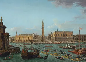 Campanile Collection: Procession of Gondolas in the Bacino di San Marco, Venice, 1742 or after