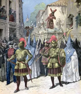 Seville Prints: The procession of the Good Friday, Holy Week, Seville, 1891. Artist: Henri Meyer