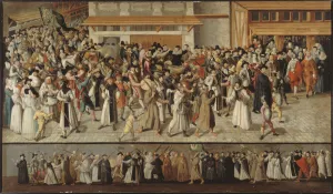 Catholic League Collection: Procession of the Holy League in the Streets of Paris, ca 1590