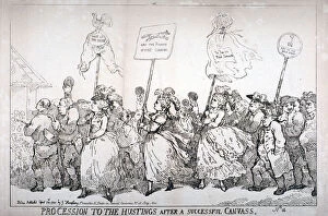 Lady Georgiana Spencer Gallery: Procession to the hustings after a successful canvass, no: 14, 1784