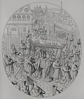 Procession de la Fete-Dieu (Procession of the Holy Host), Paris, France, 15th century (1877). Creator: Unknown