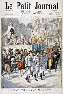 The procession of the mid-Lent festival, 1897. Artist: F Meaulle The procession of the mid-Lent festival, 1897. Artist: F Meaulle