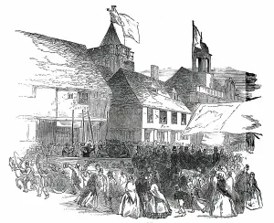 Float Prints: The Procession near the Church, at Rye, 1850. Creator: Unknown