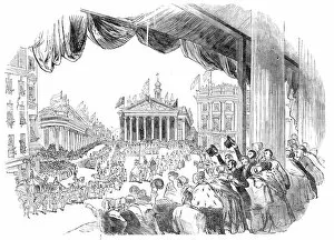 Cheering Gallery: The Procession passing the Mansion House, 1844. Creator: Unknown