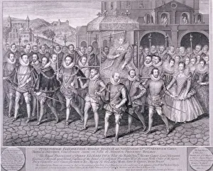 Somerset Prints: Procession of Queen Elizabeth I to Blackfriars, London, 16 June 1600, (1742). Artist