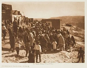 Pueblo Indian Prints: Procession of San Estevan-Acoma, 1904. Creator: Edward Sheriff Curtis